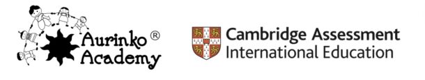 Aurinko academy and Cambridge assessment international education logo